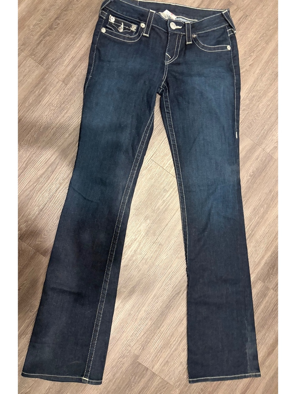 True Religion Women’s Jeans 27 Bootcut Dark Wash Flap Horseshoe Made in USA